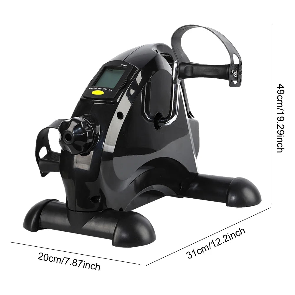 Mini Exercise Bike Arm and Leg Trainer Adjustable Foot Pedal Exercise Machine LCD Display Portable Pedal Trainer for Home Office