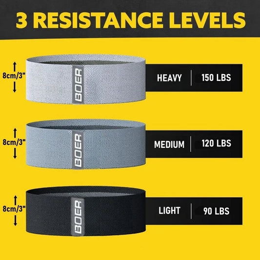 3PCS Fitness Rubber Band Elastic Yoga Resistance