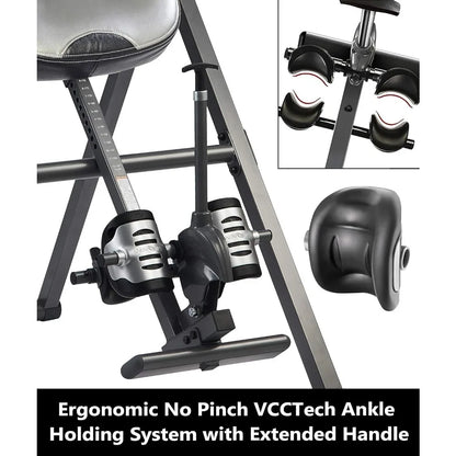 Advanced Heat and Massage Inversion Table, Gray/Black