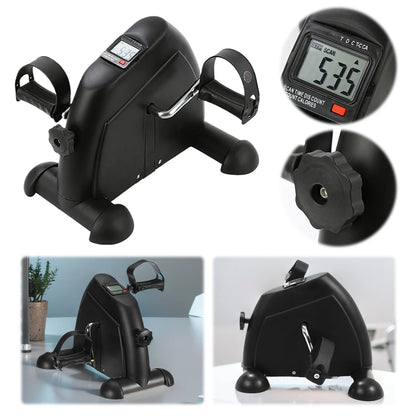 Mini Exercise Bike Arm and Leg Trainer Adjustable Foot Pedal Exercise Machine LCD Display Portable Pedal Trainer for Home Office